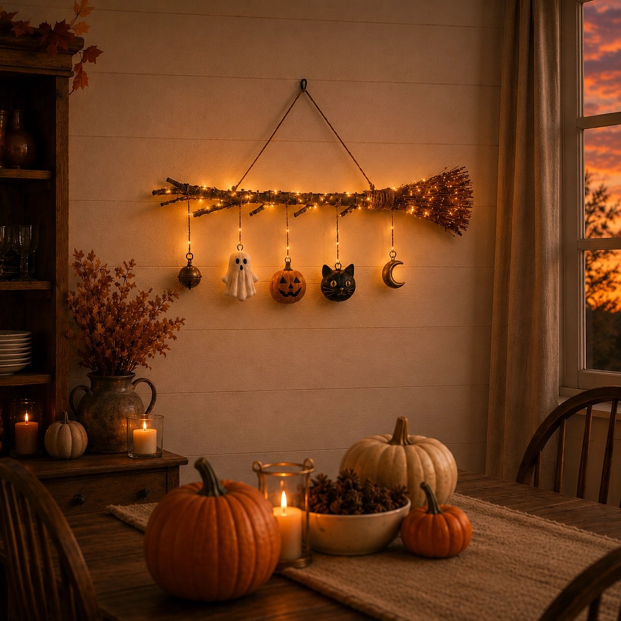 ⚡Hot Sales 50% OFF🔥Lighted Fall Broom Wall Hanging🍂