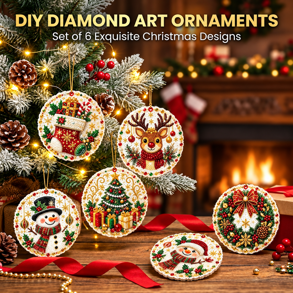🏅35K+ Sold 🎄Christmas DIY Diamond Painting Ornament Kit