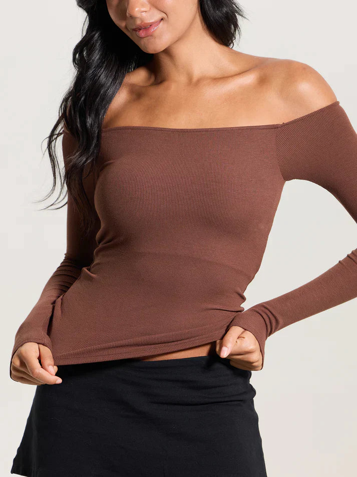Built-In Bra Off Shoulder Top