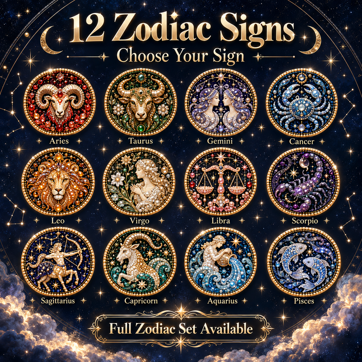 3D Pearl Zodiac Art Kit – DIY Astrology Wall Decor