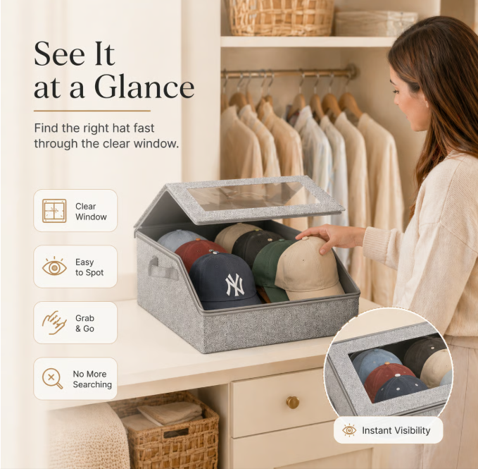 ⏰Last day Promotion🔥🧢Stackable Hat Storage For Baseball Caps