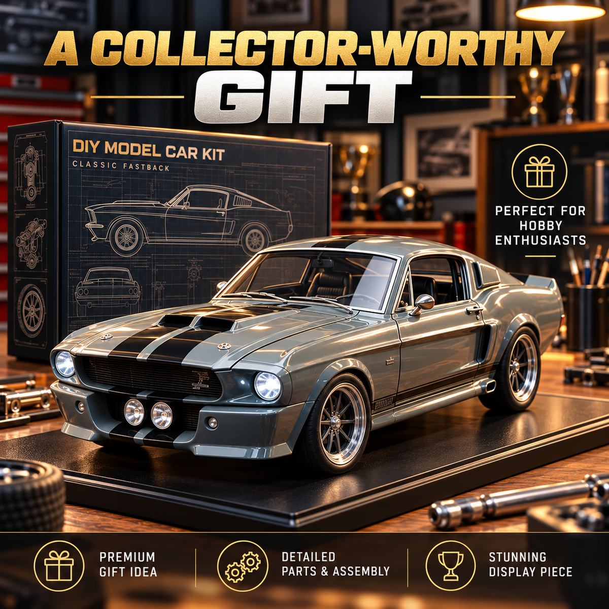 🏁 Classic Fastback DIY Model Car – Build Your Own 1967-Inspired Muscle Icon