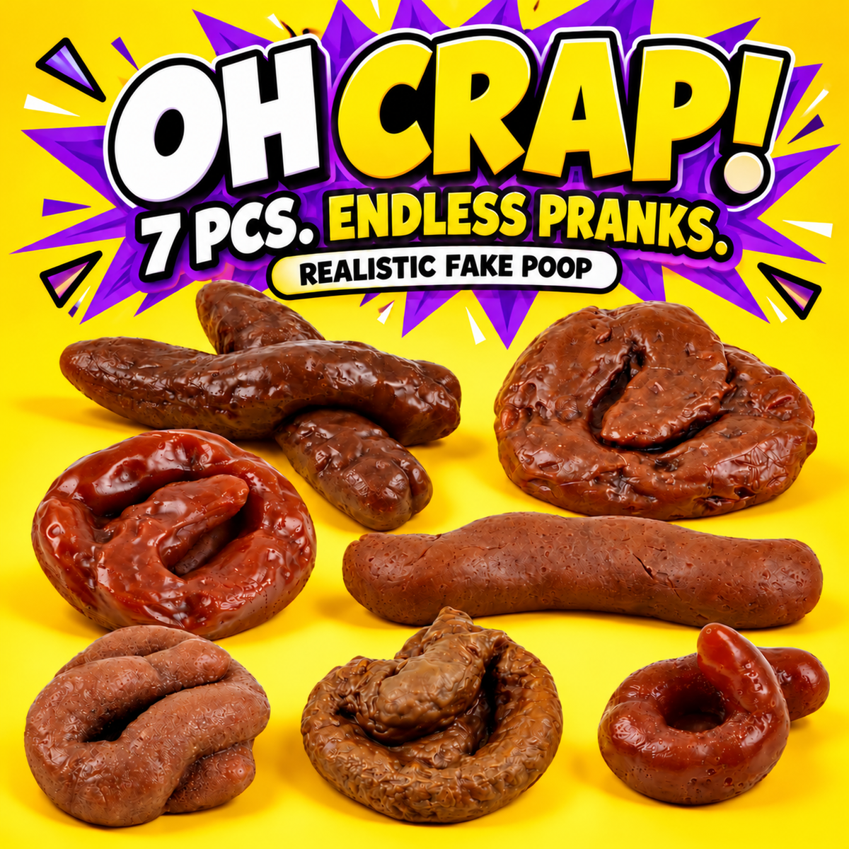 💩7-Piece Realistic Fake Poop Prank Set – Funny Gag Gift for Friends