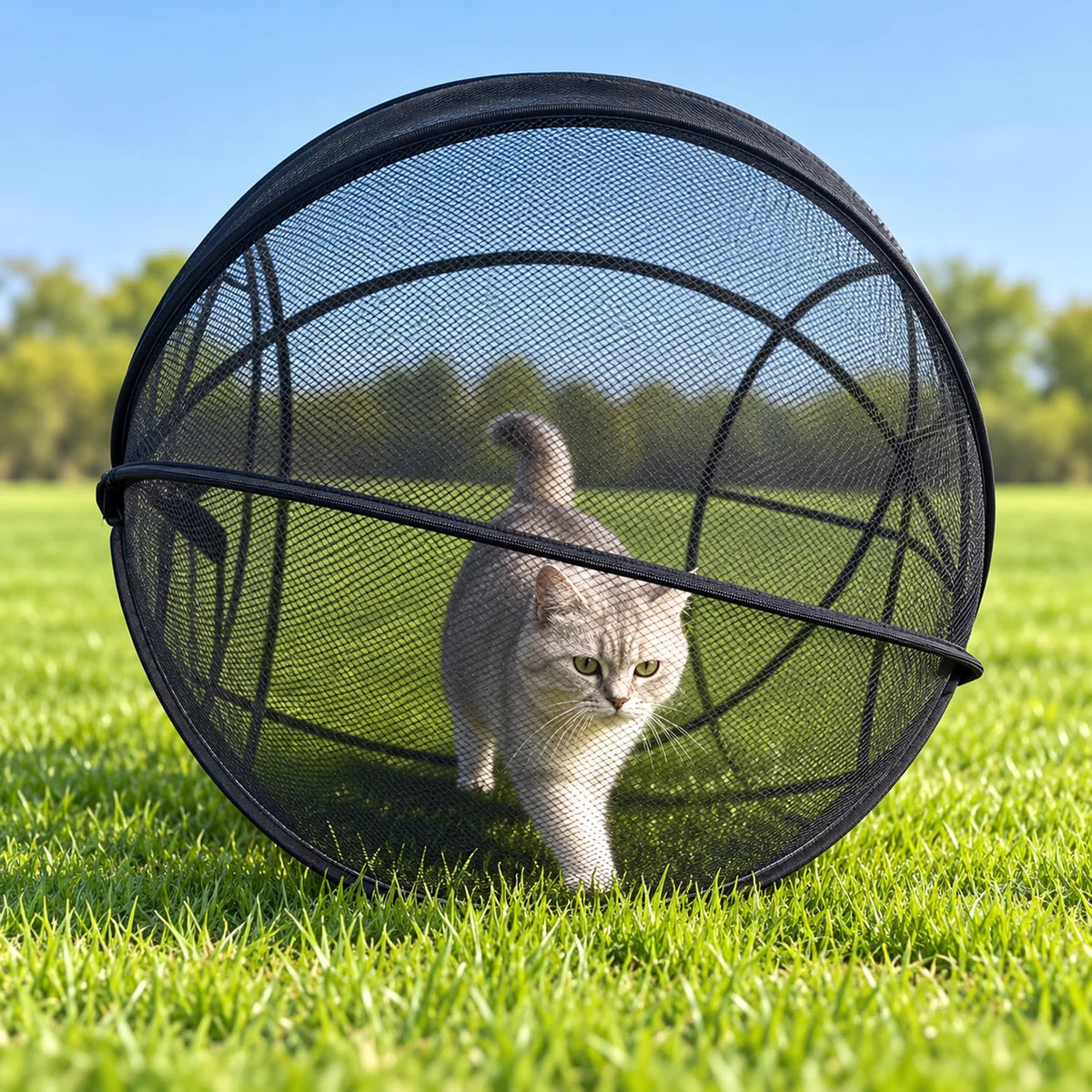 ⏳ Last Day 50% OFF – 🐱 Pop Up Cat Playpen | 32-Inch Breathable Mesh Enclosure for Indoor & Outdoor Use 🌿