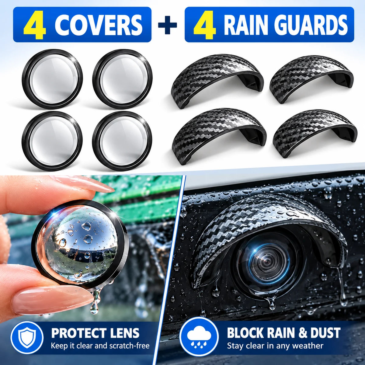 🚘Anti-Rain Car Camera Lens Protector Film – Clear Water-Repellent Cover