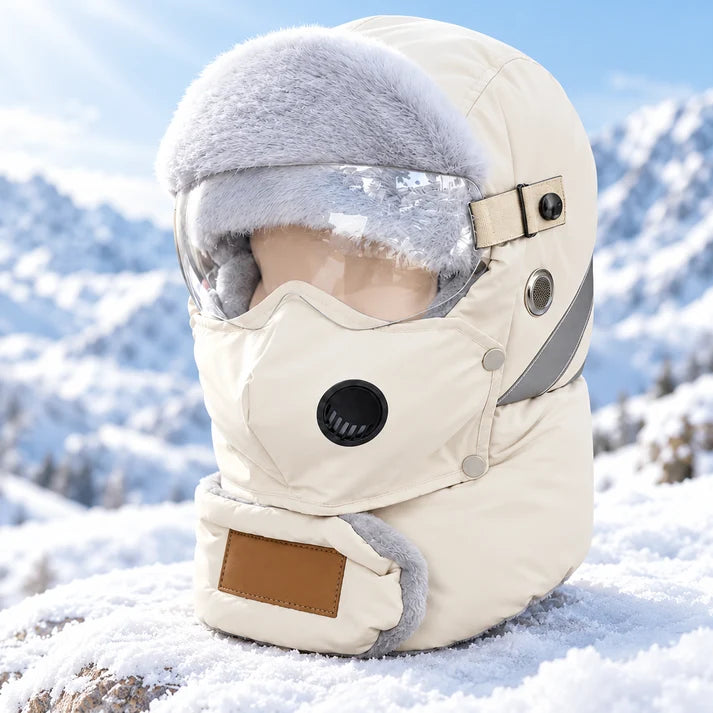 5-in-1 Winter Ushanka Hat with Detachable Face Mask & Goggles