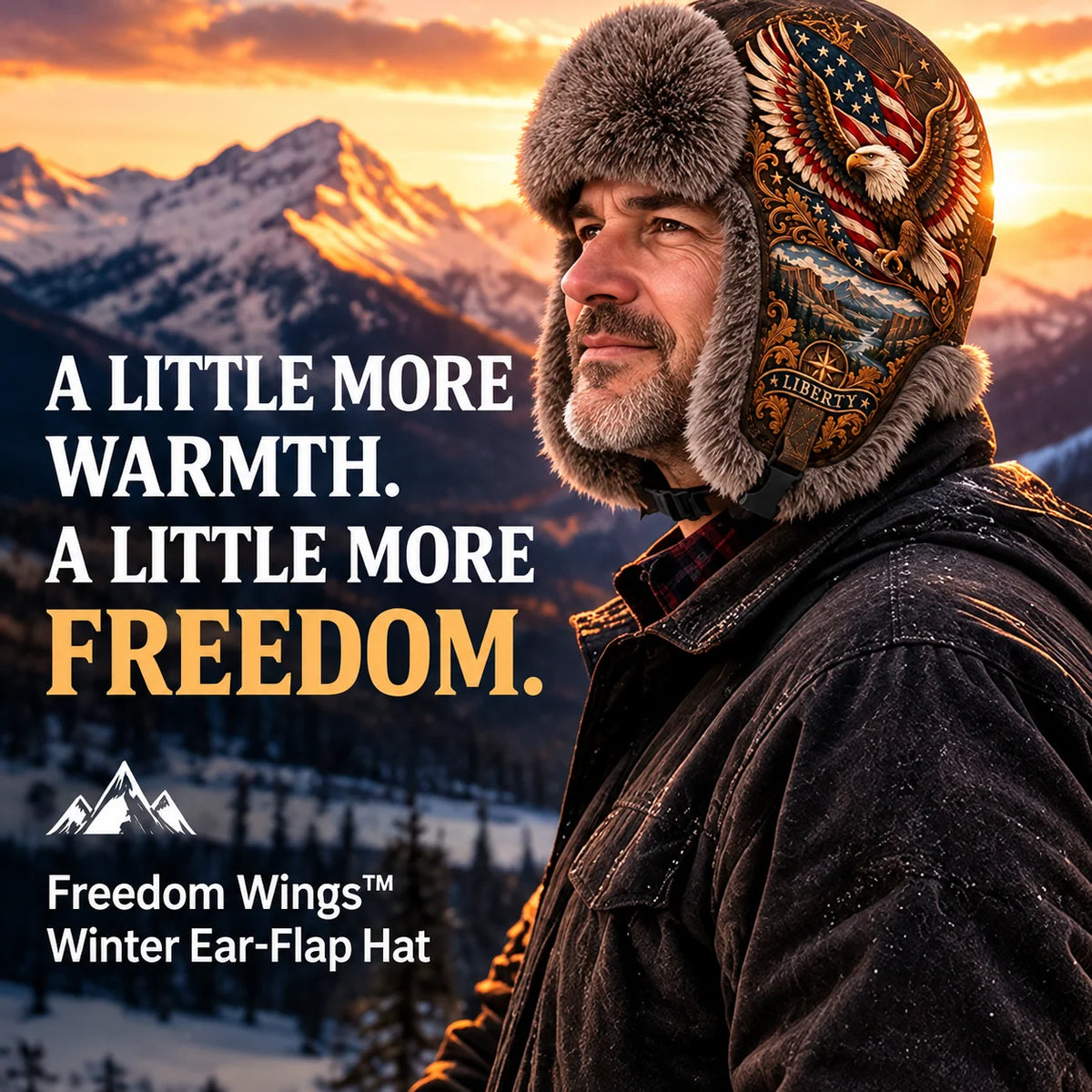 ⏳ Last Day 50% OFF – 🦅❄️"Wings of Freedom" Winter Ear-Flap Hat with Plush Lining