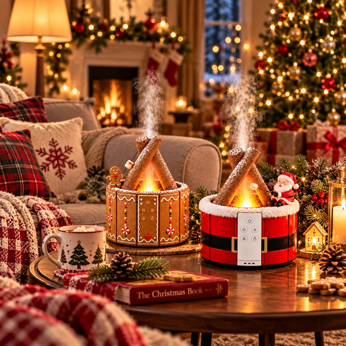 🎄 Christmas Campfire Aroma Diffuser – Santa or Gingerbread Design
