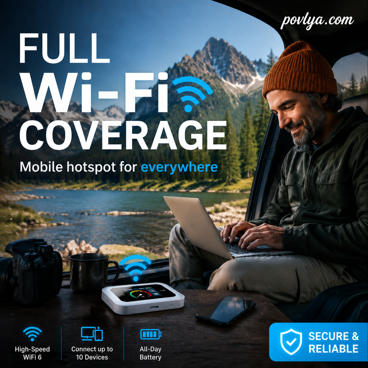 2026 HOT SALE🔥50K+ SOLD! 50% OFF!🌍Mobile Hotspot – Portable WiFi, full coverage anywhere. No contract, no setup. Stay connected on the go!