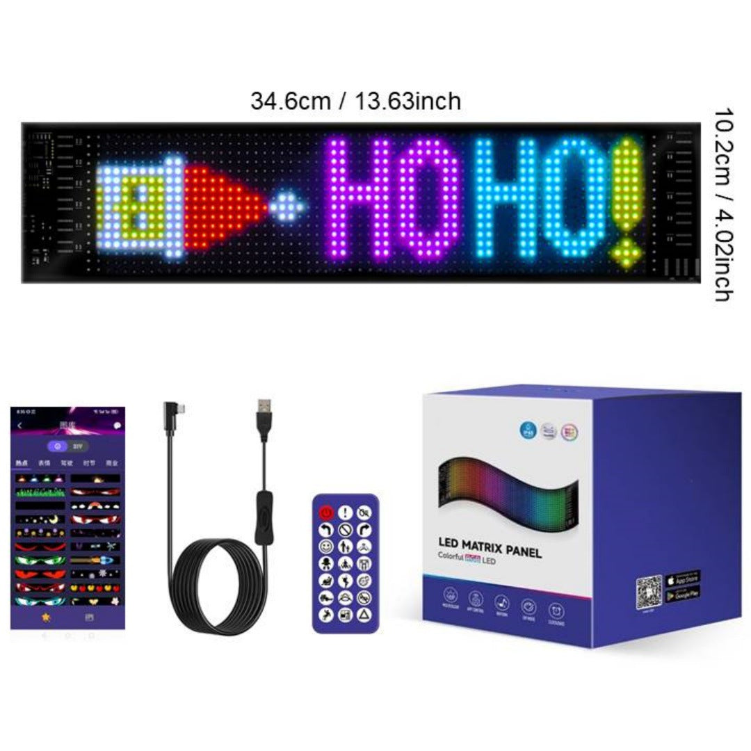 🎄 Smart LED Pixel Car Display – App-Controlled RGB Lights, Custom Messages & Animated Designs 🚗