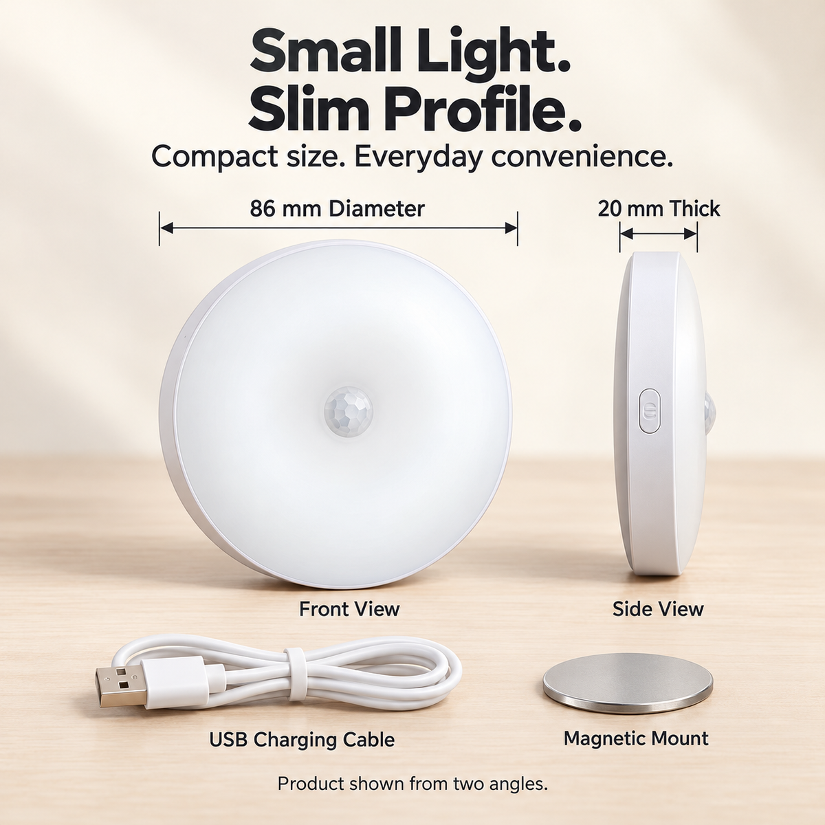 Rechargeable Motion Sensor Night Light – Magnetic LED Light with 3 Color Modes