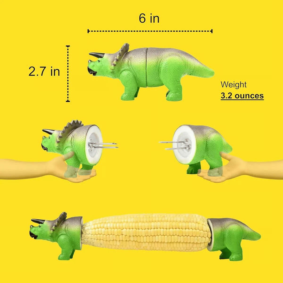 🦖Dinosaur Corn Holders for Corn On The Cob🌽Funny Corn Cob Holder for Kids and Adults with Stainless Steel Prongs
