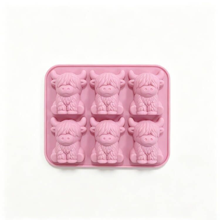 ⏰Last day Promotion🐮 Mini Highland Cow Ice Cube & Dessert Mold 🧊🍪 Cute 3D Ice for Drinks, Parties & Gifts💕