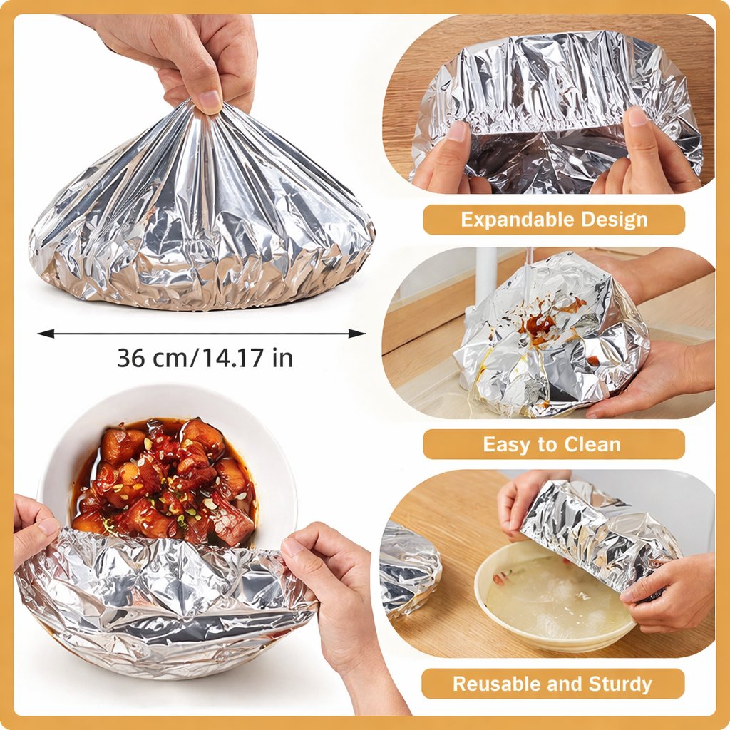 🔥Final Day Sale🔥 50 Hitzeschutzhüllen aus Aluminiumfolie, plastikfrei 🥘