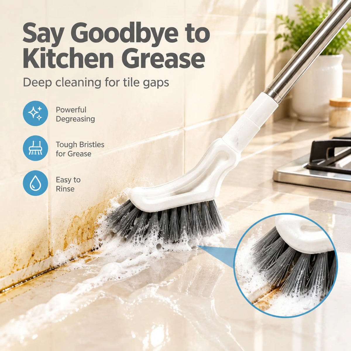 Telescopic Crevice Cleaning Brush – Long Handle for Tight Spaces🧹