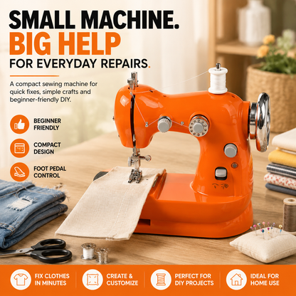 🏅Hot Sale🔥🏠 HOME DIY SALE | Mini Electric Sewing Machine – Compact Sewing Helper for Repairs, Crafts & Creative Projects
