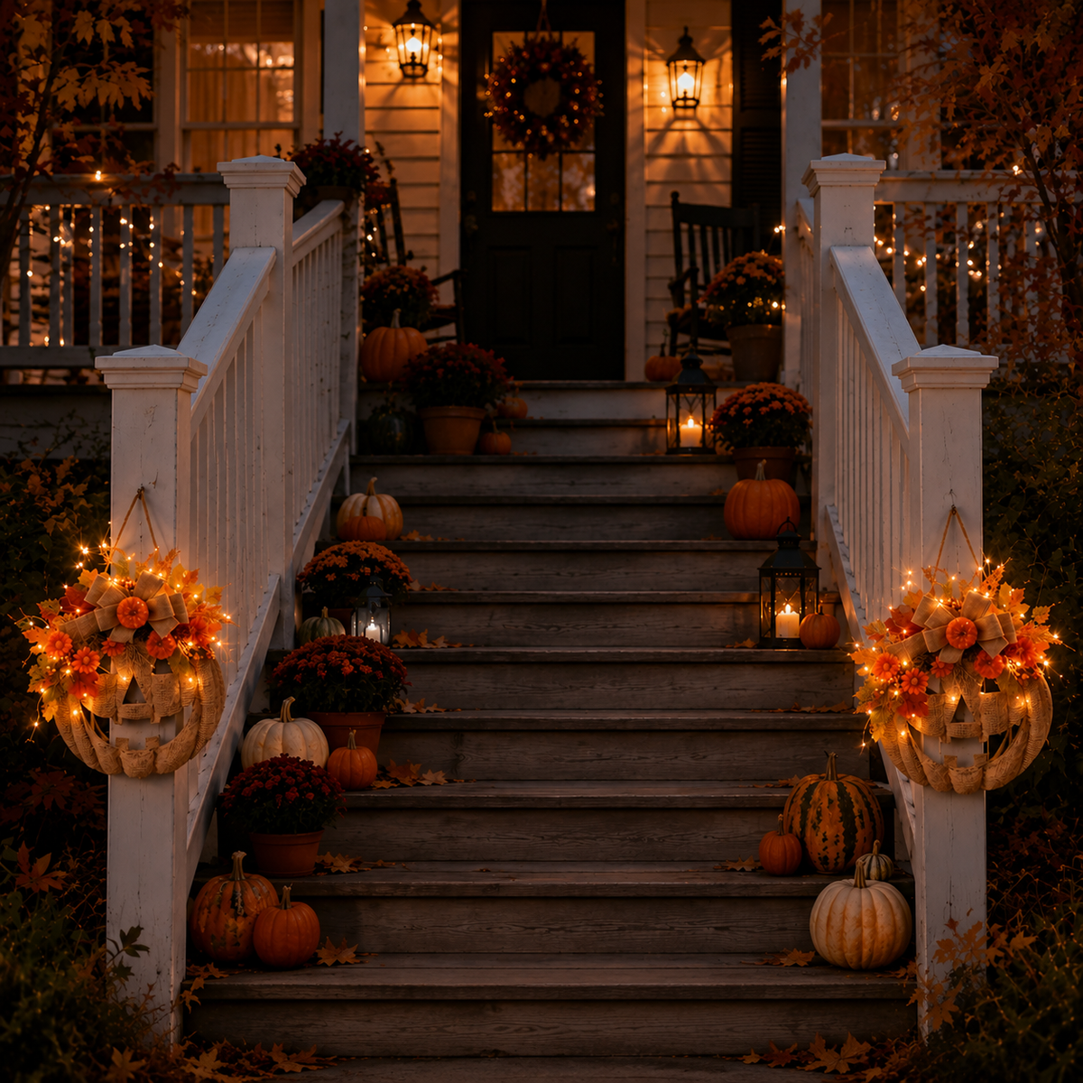 👻50% OFF TODAY🎃 Lighted Burlap Pumpkin Wreath🕯️