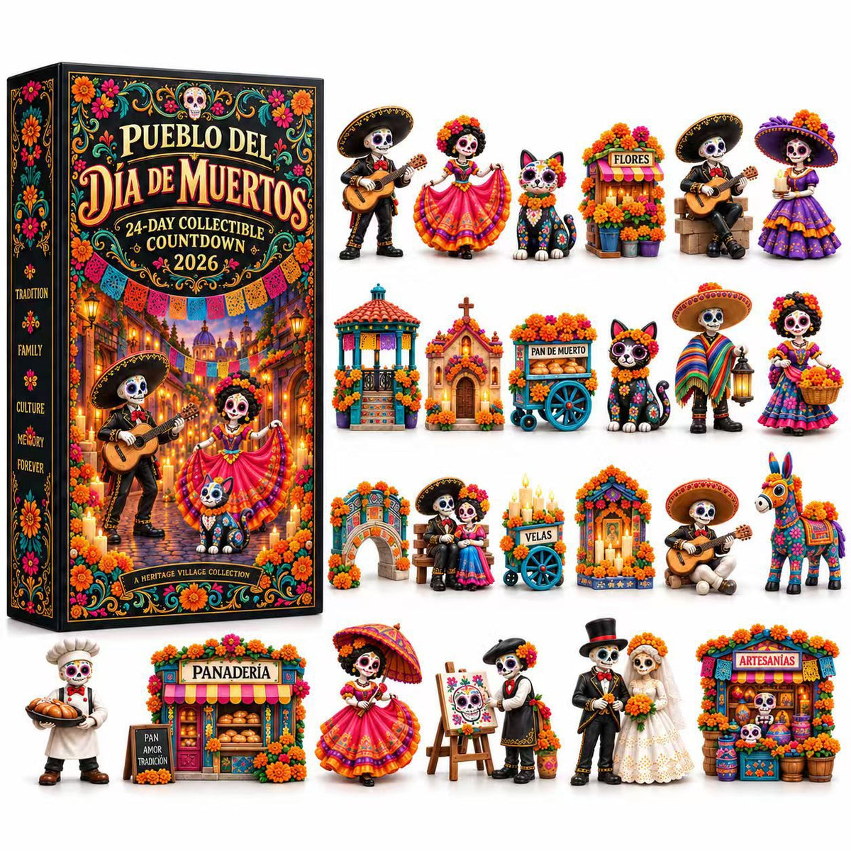 24-Day Día de los Muertos Miniature Countdown Calendar