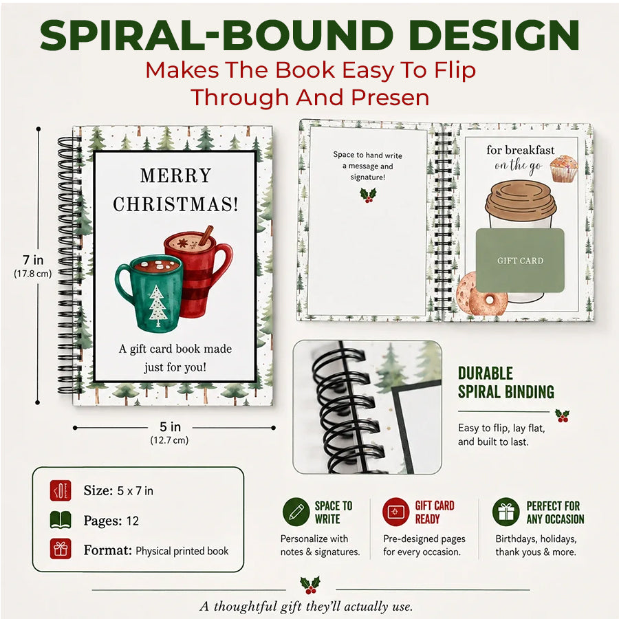 🎁 Christmas Gift Card Book – 12 Gift Card Holder Pages