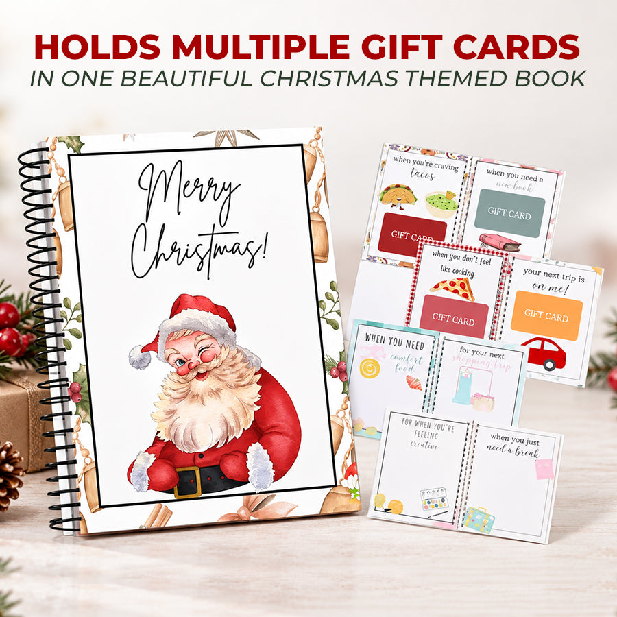 🎁 Christmas Gift Card Book – 12 Gift Card Holder Pages