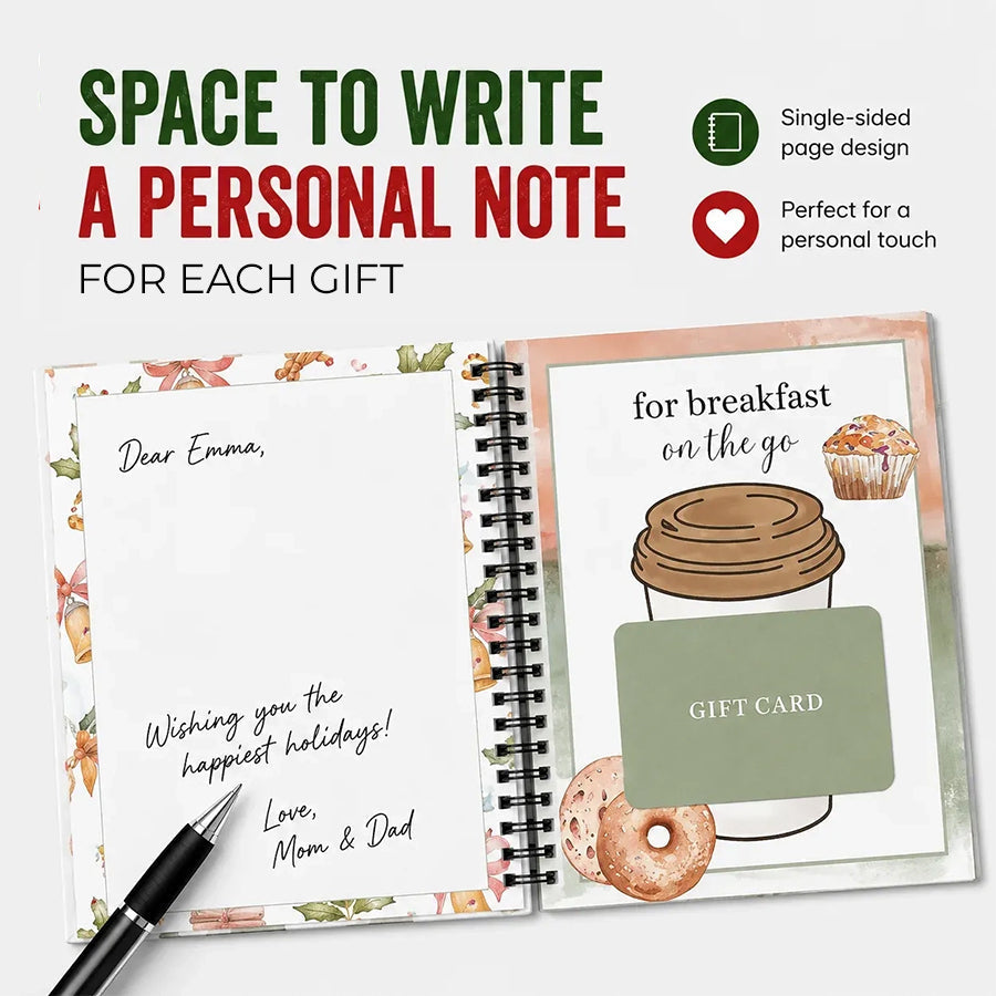 🎁 Christmas Gift Card Book – 12 Gift Card Holder Pages