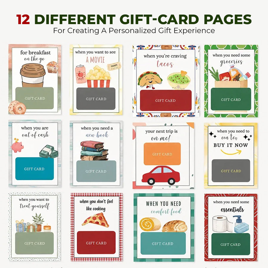 🎁 Christmas Gift Card Book – 12 Gift Card Holder Pages