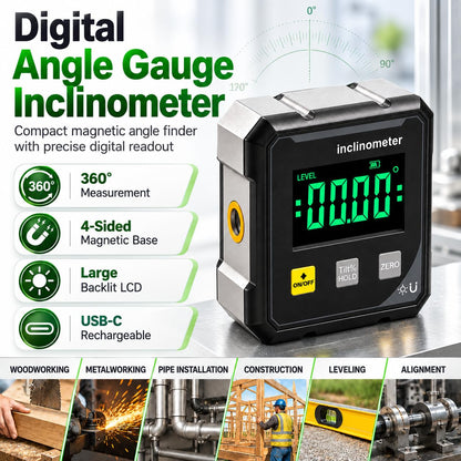 📐Digital Angle Finder with Laser – Magnetic Inclinometer
