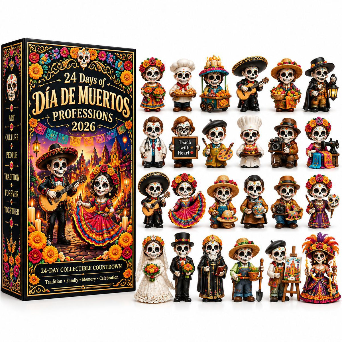 24-Day Día de los Muertos Miniature Countdown Calendar