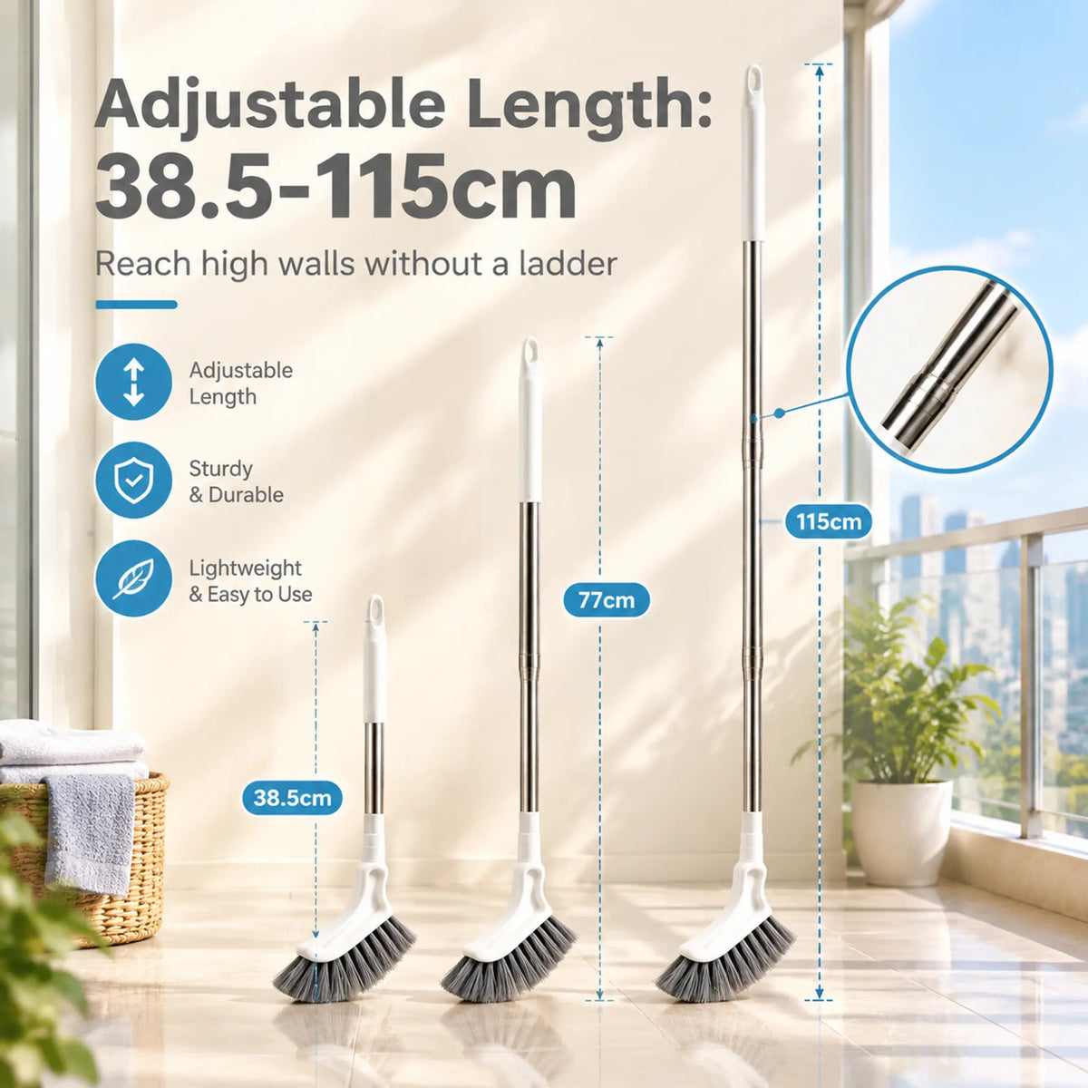 Telescopic Crevice Cleaning Brush – Long Handle for Tight Spaces🧹
