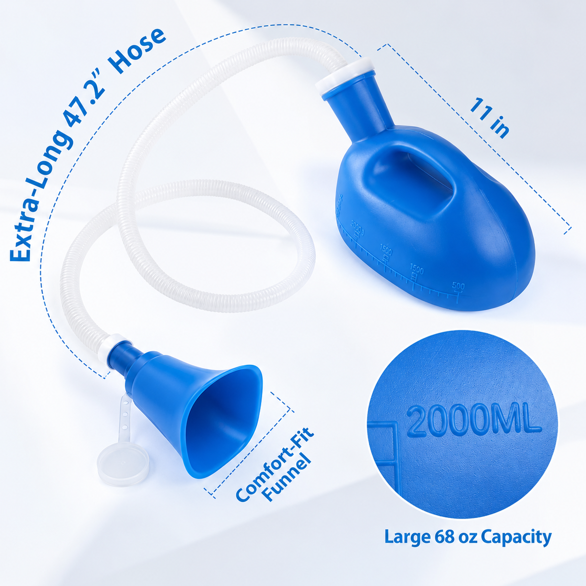 🚨Portable Urinal Bottle,With funnel (Unisex)suitable for various emergency situations