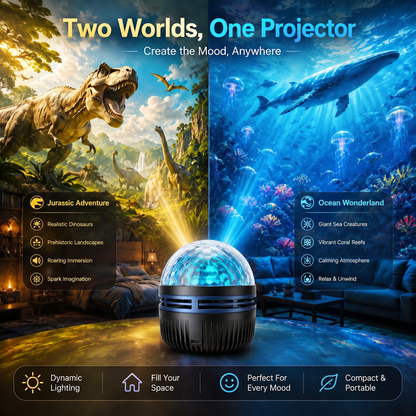 🌌✨ 360° Smart Holographic Galaxy Projector – HD Dynamic 5D Starry Sky & Ocean Ambient Night Light 🎁