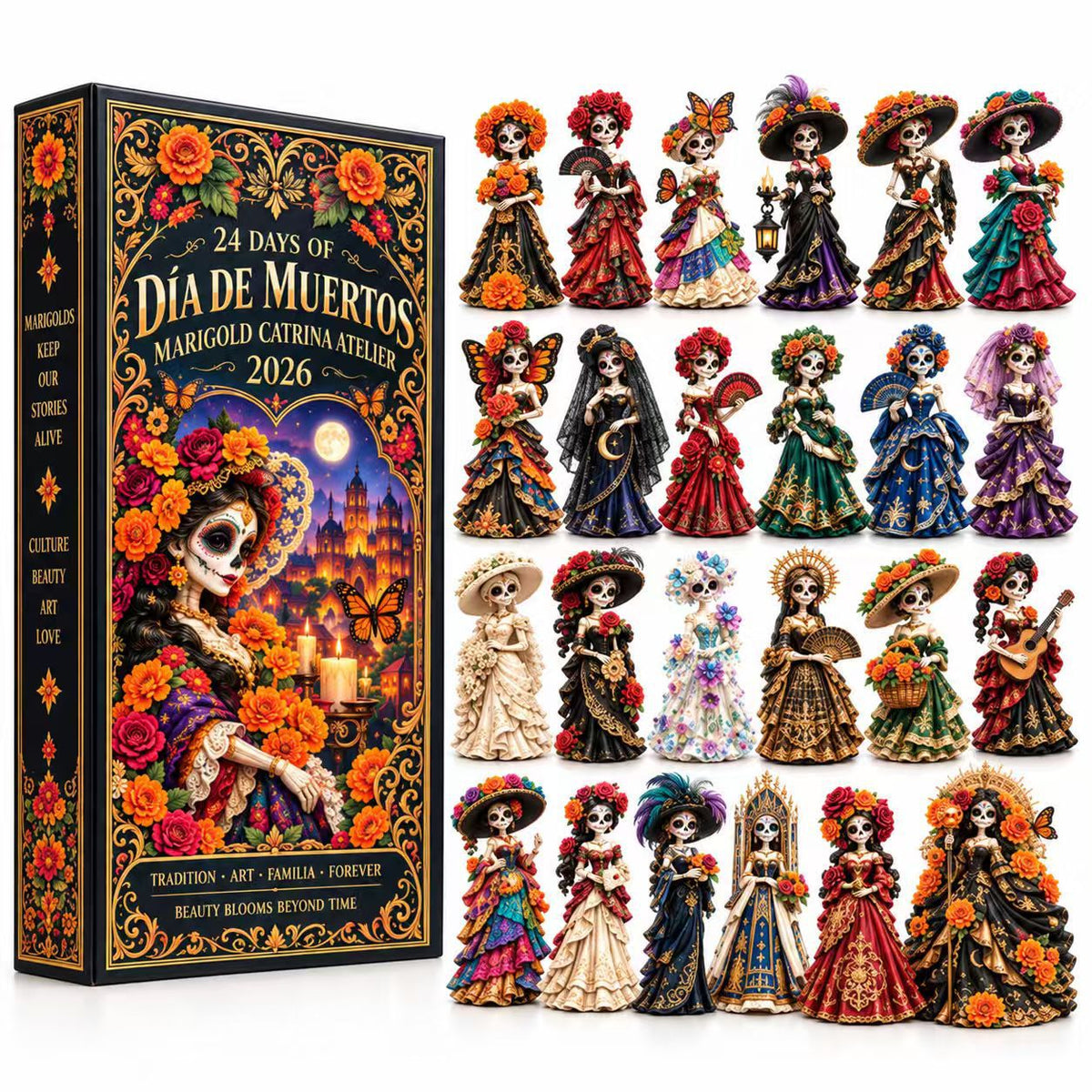 24-Day Día de los Muertos Miniature Countdown Calendar