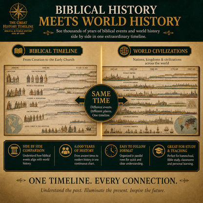 🏅40K+ Sold📜 SPECIAL OFFER | Synchronological History Chart – 6,000 Years of Biblical & World Events in One Fold-Out Timeline