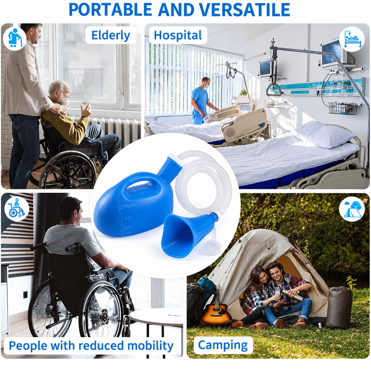 🚨Portable Urinal Bottle,With funnel (Unisex)suitable for various emergency situations