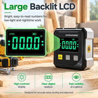 📐Digital Angle Finder with Laser – Magnetic Inclinometer