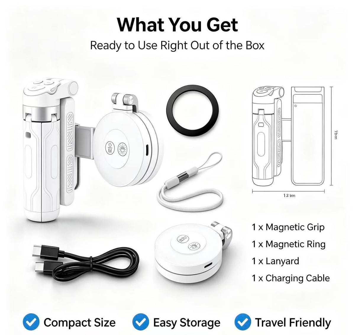 📸4-in-1 Magnetic Phone Grip & Selfie Stick Tripod with Zoom Control