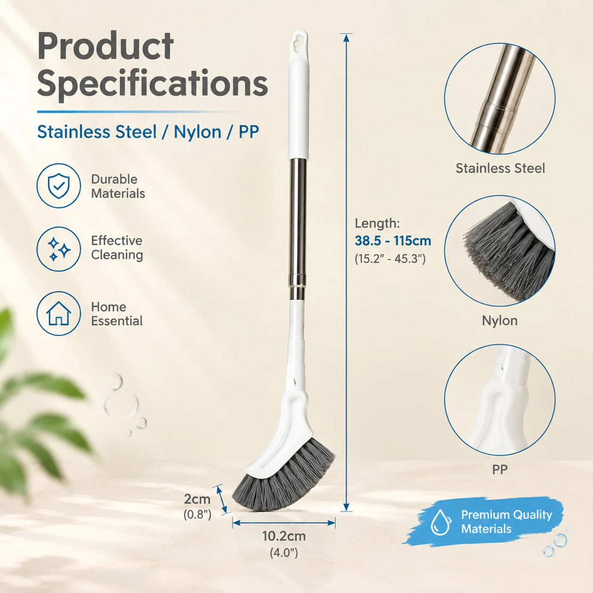 Telescopic Crevice Cleaning Brush – Long Handle for Tight Spaces🧹