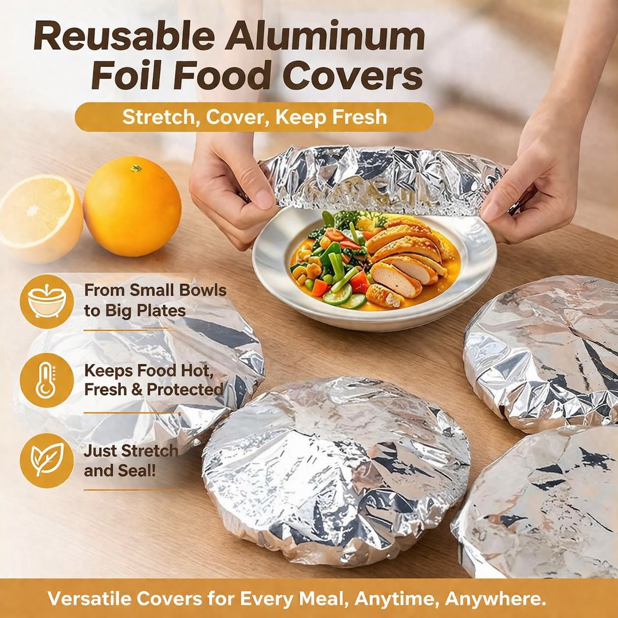 🔥Final Day Sale🔥 50 Hitzeschutzhüllen aus Aluminiumfolie, plastikfrei 🥘