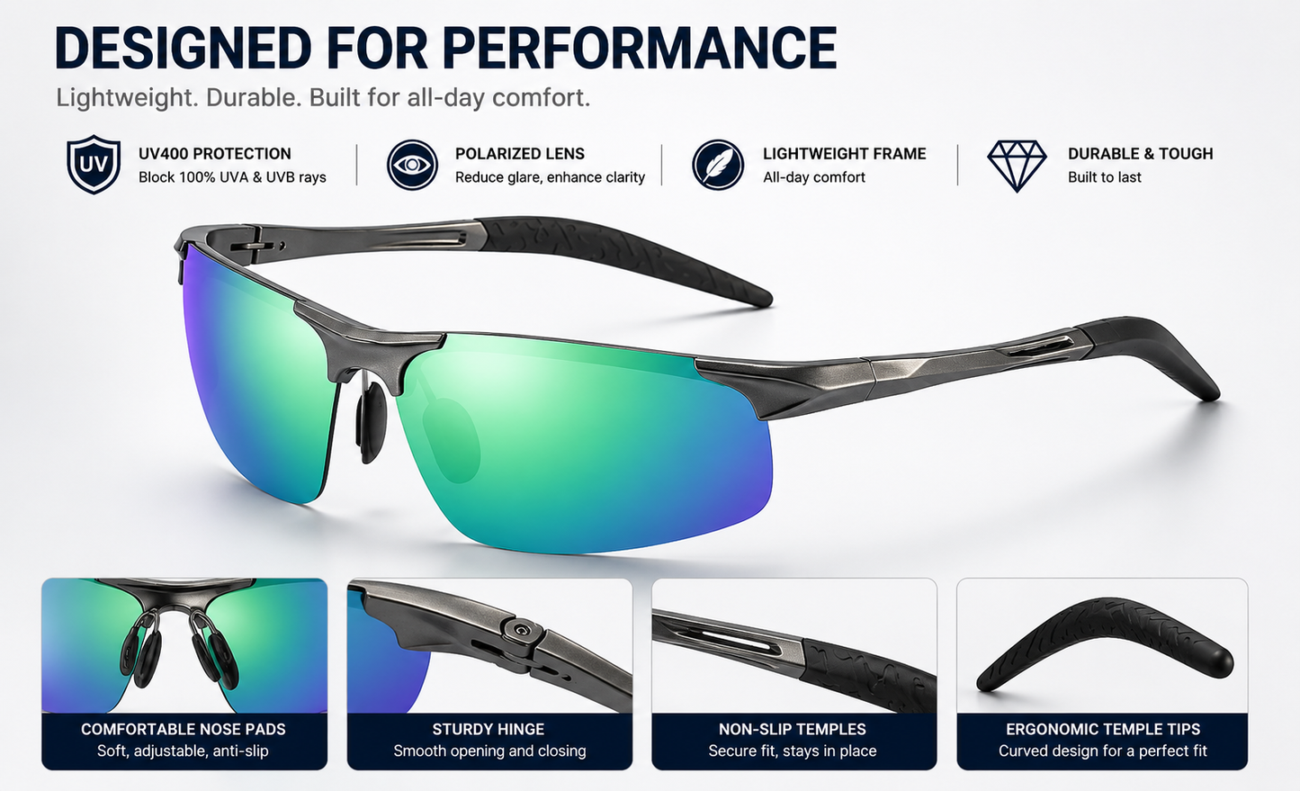 🚀2026 Hot Sale✨New-Photochromic Sunglasses with Anti-glare Polarized Lens