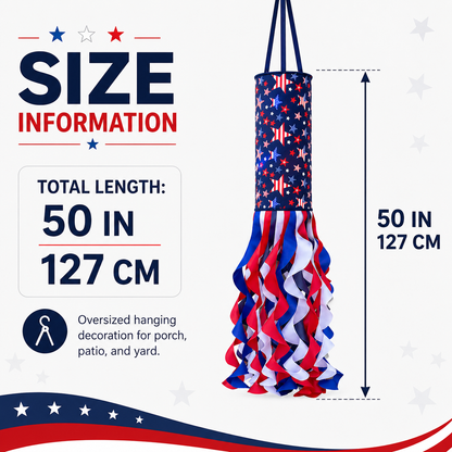 🗽USA 250th Anniversary Light-up Hanging Windsock Patriotic Decor🦅