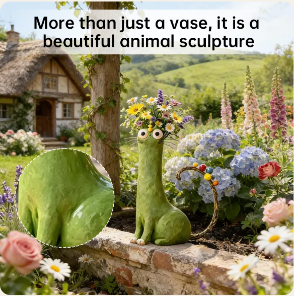 Handmade Creative Cat Vase-desktop Dried Flower Container