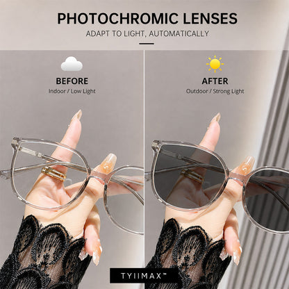 🏅Best Seller🕶️ Oversized Fashion Prescription Glasses – Trendy Photochromic Lenses with Blue Light Blocking ✨