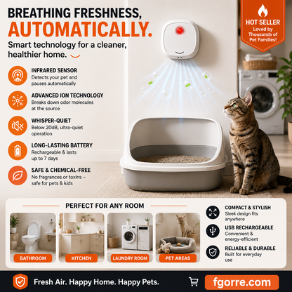 🔥Limited Time 50% OFF! 🌬️Say goodbye to unpleasant odors with it! Smart Quiet Pet Odor Eliminator