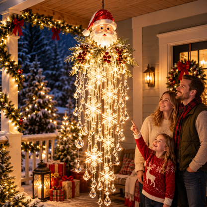 ✨ Crystal Cascade Christmas Lights – Hanging Snowflake & Crystal LED Décor ❄️