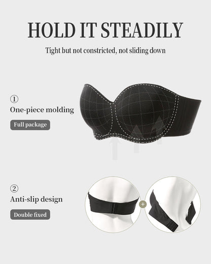 Full Support Non-Slip Convertible Bandeau Bra