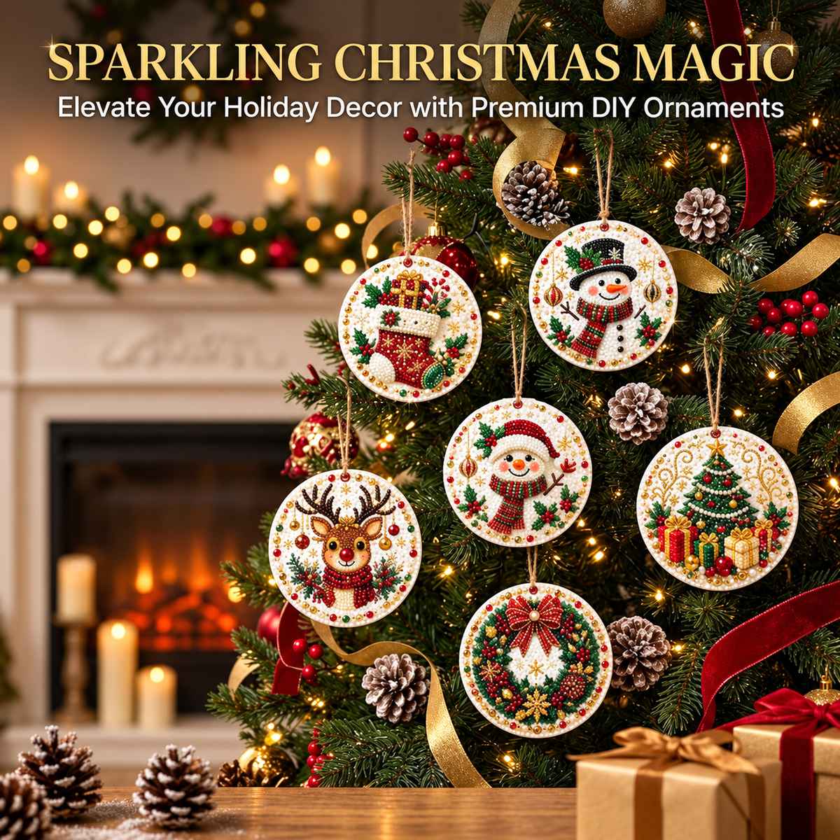 🏅35K+ Sold 🎄Christmas DIY Diamond Painting Ornament Kit