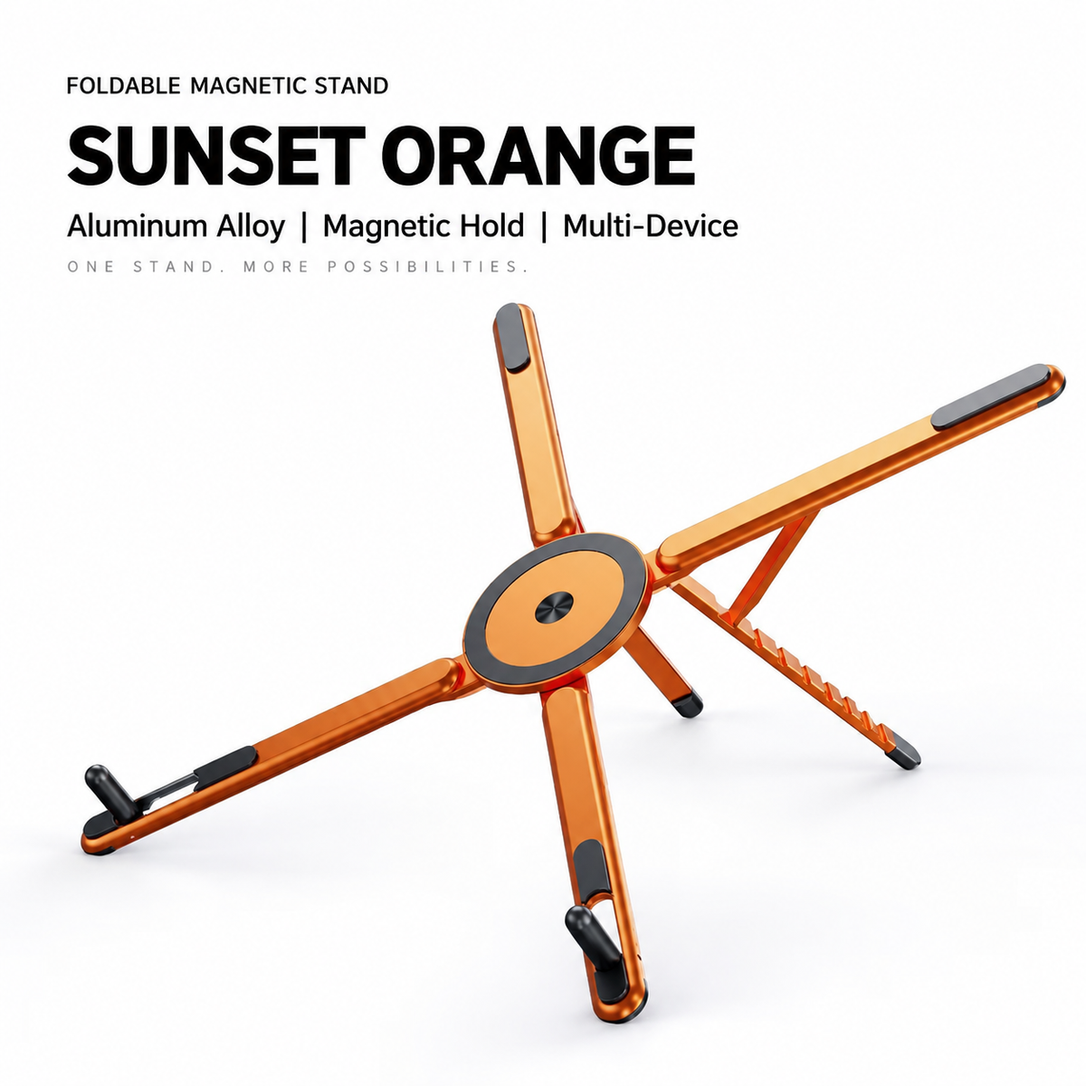 Foldable Magnetic Stand for Phone, Tablet & Laptop – Adjustable Aluminum Design