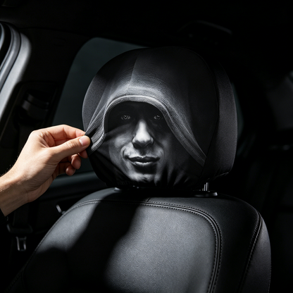 😆 Funny Cartoon Car Headrest Covers – 2PCS Universal Fit 🚗（Buy One Headrest Cover, Get One Free）