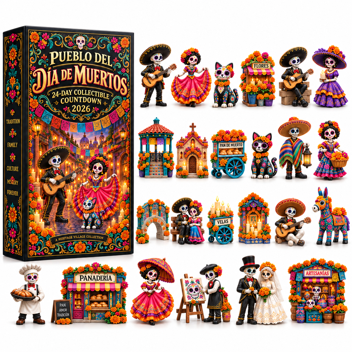 24-Day Día de los Muertos Miniature Countdown Calendar