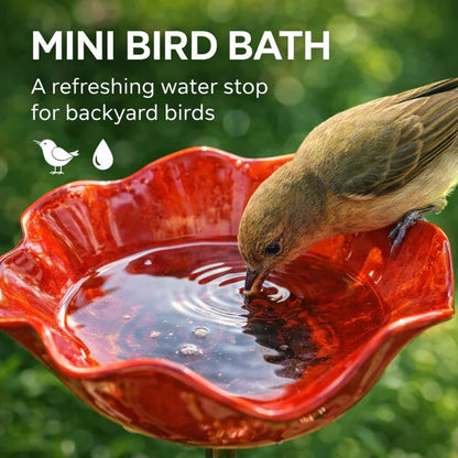 🛩️Letzter Tag der Aktion/🐦 Handgefertigter Blumen-Gartenstecker aus Metall – Vogelbad & Außendekoration für Naturliebhaber 🌸